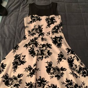 black and pink dress.